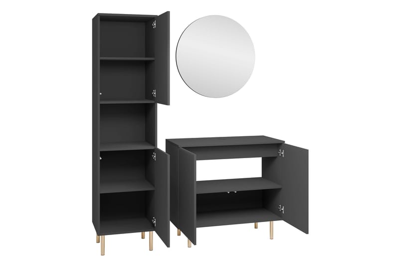Casa Komplett Møbelpakke - Svart - Oppbevaring - Oppbevaring til baderom - Komplette møbelpakker