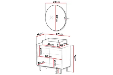 Casa Servantskap - Beige - Oppbevaring - Oppbevaring til baderom - Servantskap & kommode
