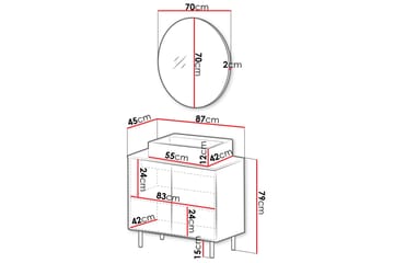 Casa Servantskap - Svart - Oppbevaring - Oppbevaring til baderom - Servantskap & kommode