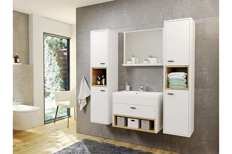 Ekomi Møbelsett til Bad 133 cm - Oppbevaring - Oppbevaring til baderom - Komplette møbelpakker