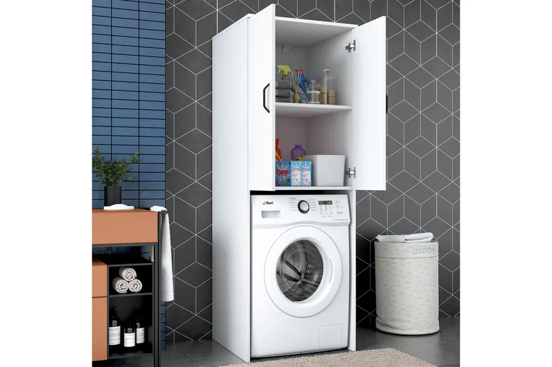 Elli Høyskap Baderom - Hvit - Oppbevaring - Oppbevaring til baderom - Veggskap & høyskap