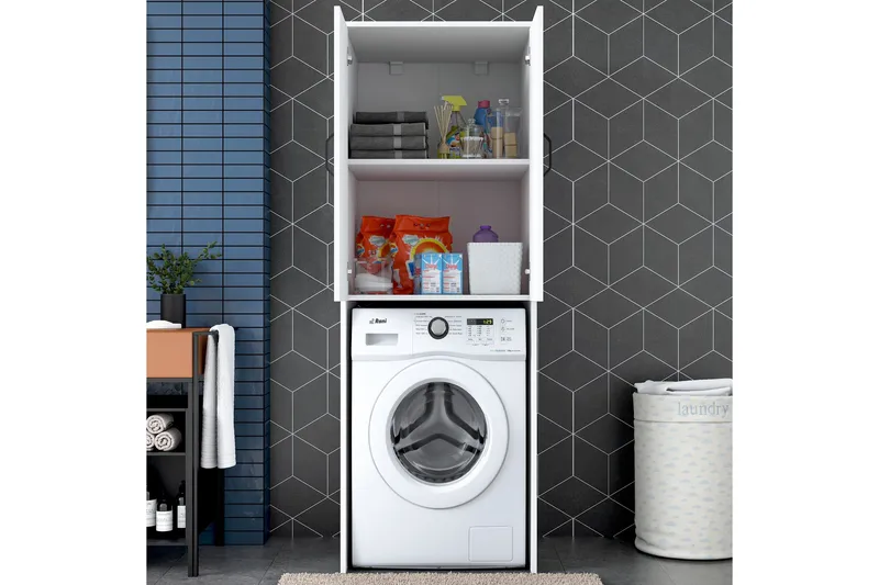 Elli Høyskap Baderom - Hvit - Oppbevaring - Oppbevaring til baderom - Veggskap & høyskap