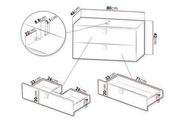 Glenndale Baderomsoppbevaring - Grå - Oppbevaring - Oppbevaring til baderom