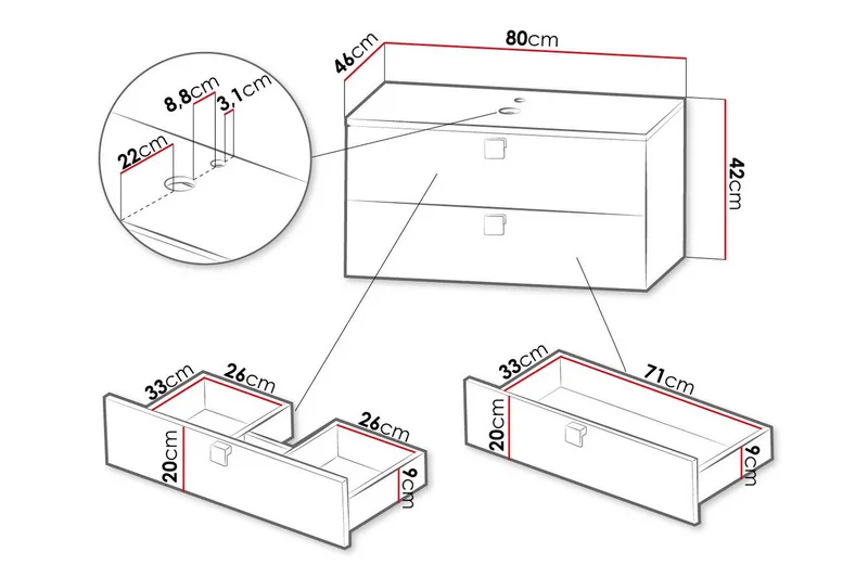 Glenndale Badrumsförvaring Concept 55 White - Oppbevaring - Oppbevaring til baderom