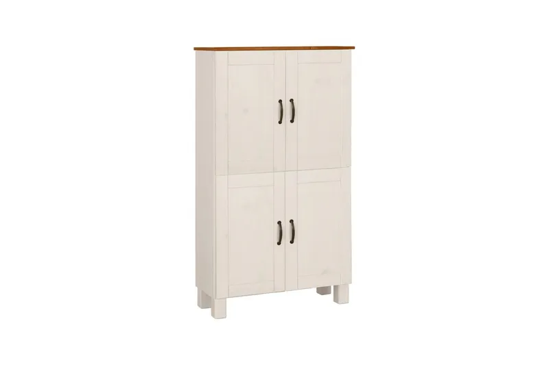Høyskap til bad Loft24 Baderomsskap Alby 75x30x130 cm, hvit/honning Vit,Ljusbrun