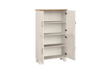 Høyskap til bad Loft24 Baderomsskap Alby 75x30x130 cm, hvit/honning Vit,Ljusbrun - Oppbevaring - Oppbevaring til baderom - Veggskap & høyskap