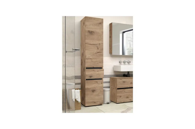 Høyskap til bad Loft24 Baderomsskap Loft24 Wisla 180x35x38 cm Natur - Oppbevaring - Oppbevaring til baderom - Veggskap & høyskap