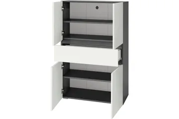 Høyskap til bad Loft24 Wisla Høyskap til bad 130x76x35 cm Grå - Oppbevaring - Oppbevaring til baderom - Veggskap & høyskap