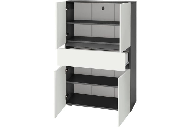 Høyskap til bad Loft24 Wisla Høyskap til bad 130x76x35 cm Grå - Oppbevaring - Oppbevaring til baderom - Veggskap & høyskap