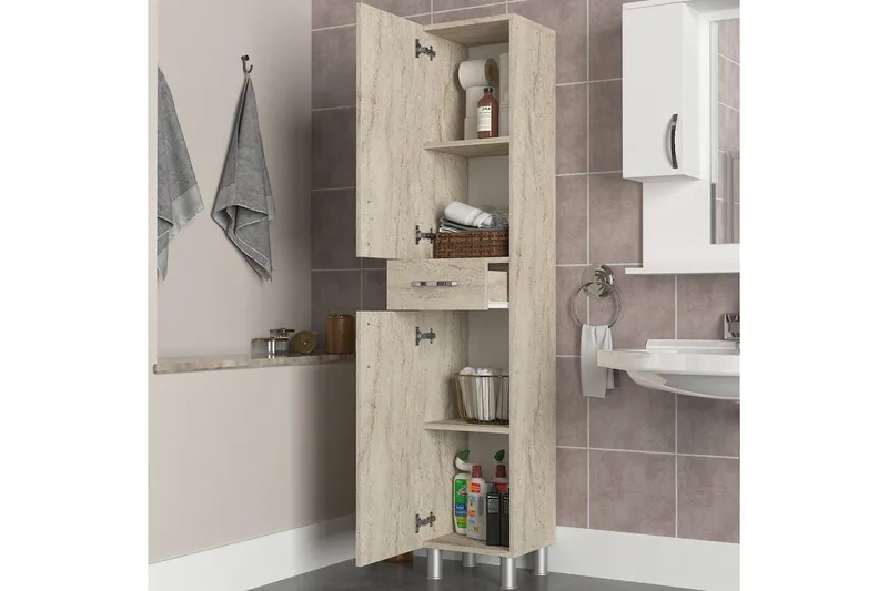 Høyskap til bad Namo Høyskap Bad Beige - Oppbevaring - Oppbevaring til baderom - Veggskap & høyskap
