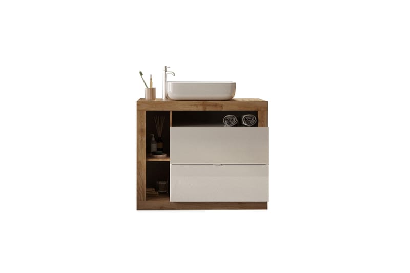 Hamburgan Tvättställsskåp 110x79 cm - Hvit - Oppbevaring - Oppbevaring til baderom - Servantskap & kommode