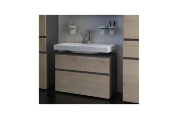 Högskåp till badrum Loft24 Tvättställsskåp Wisla Graphite Grey, Dark Colored Wood - Oppbevaring - Oppbevaring til baderom - Veggskap & høyskap