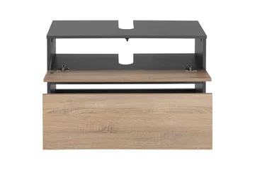 Högskåp till badrum Loft24 Tvättställsskåp Wisla Graphite Grey, Dark Colored Wood - Oppbevaring - Oppbevaring til baderom - Veggskap & høyskap