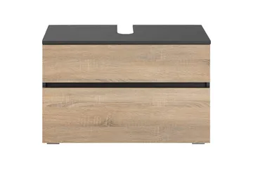 Högskåp till badrum Loft24 Tvättställsskåp Wisla Graphite Grey, Dark Colored Wood - Oppbevaring - Oppbevaring til baderom - Veggskap & høyskap