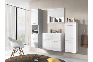 Alba Baderomsett - Hvit/Høyglans - Oppbevaring - Oppbevaring til baderom - Komplette møbelpakker