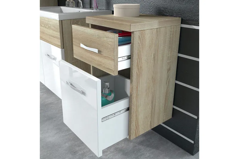 Alba Baderomsett - Hvit/Høyglans - Oppbevaring - Oppbevaring til baderom - Komplette møbelpakker