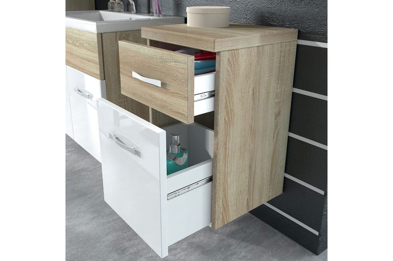 Alba Baderomsett - Hvit/Høyglans - Oppbevaring - Oppbevaring til baderom - Komplette møbelpakker