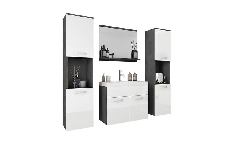 Baderomsmøbel, Hvit|Svart