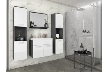 Baderomsmøbel - Hvit|Svart - Oppbevaring - Oppbevaring til baderom - Komplette møbelpakker
