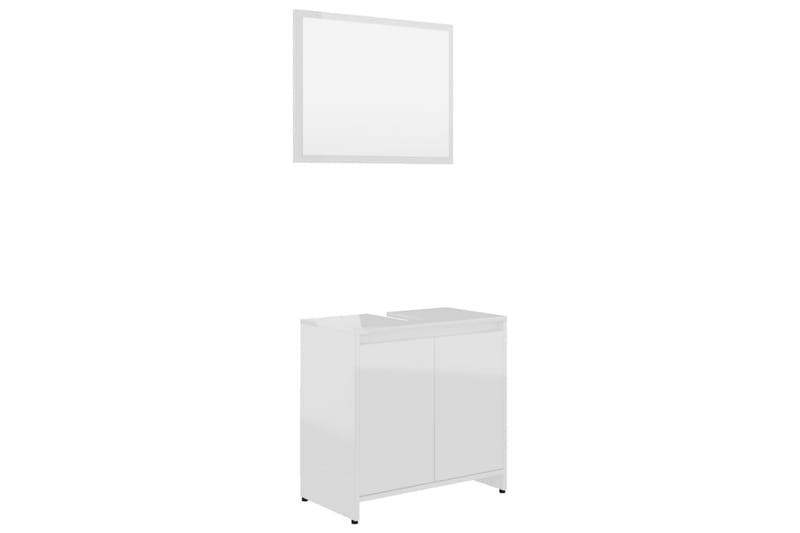Baderomsmøbelsett høyglans hvit sponplate - Komplette møbelpakker