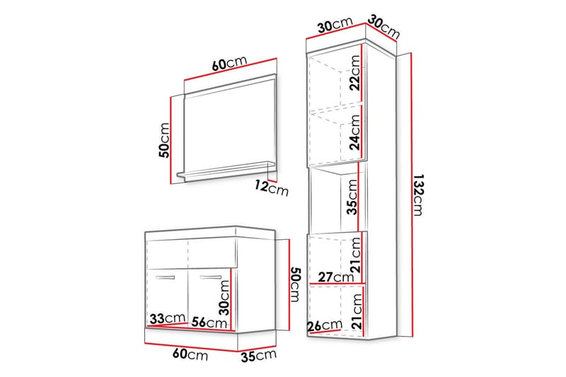 Baderomsmøbler Delorimier 35 cm - Oppbevaring - Oppbevaring til baderom - Komplette møbelpakker