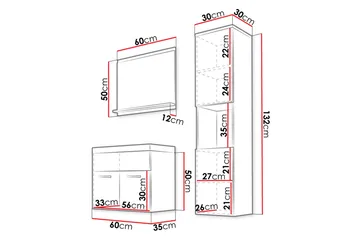 Delorimier Baderomsmøbel - Oppbevaring - Oppbevaring til baderom - Komplette møbelpakker