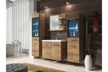 Galbally Badrumsmöbelset Brown - Oppbevaring - Oppbevaring til baderom - Komplette møbelpakker