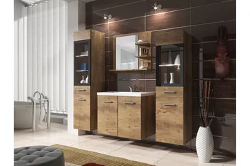 Galbally Badrumsmöbelset Brown - Oppbevaring - Oppbevaring til baderom - Komplette møbelpakker