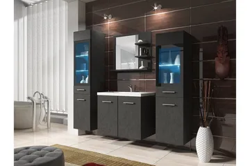 Galbally Badrumsmöbelset Grey - Oppbevaring - Oppbevaring til baderom - Komplette møbelpakker