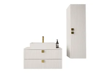 Glenndale Baderomsmøbelsett - Hvid - Oppbevaring - Oppbevaring til baderom - Komplette møbelpakker