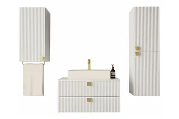 Glenndale Baderomsmøbelsett - Hvid - Oppbevaring - Oppbevaring til baderom - Komplette møbelpakker