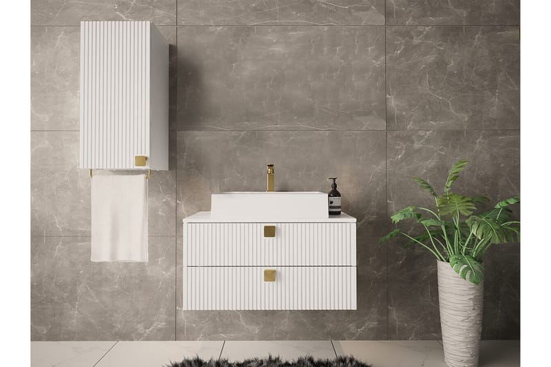 Glenndale Baderomsmøbelsett - Hvid - Oppbevaring - Oppbevaring til baderom - Komplette møbelpakker