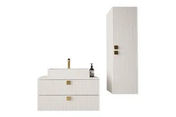 Glenndale Baderomsmøbelsett - Hvid - Oppbevaring - Oppbevaring til baderom - Komplette møbelpakker