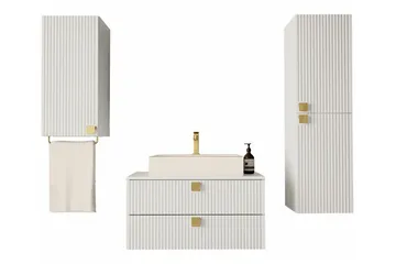 Glenndale Baderomsmøbelsett - Hvid - Oppbevaring - Oppbevaring til baderom - Komplette møbelpakker