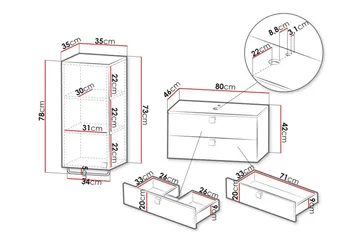 Glenndale Baderomsmøbelsett - Svart - Oppbevaring - Oppbevaring til baderom - Komplette møbelpakker