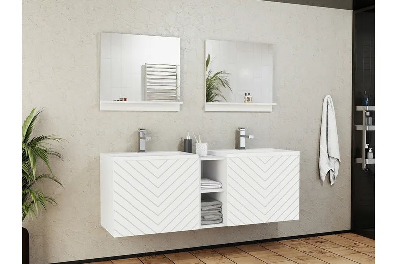 Kintore Baderomsmøbelsett - Hvid - Oppbevaring - Oppbevaring til baderom - Komplette møbelpakker