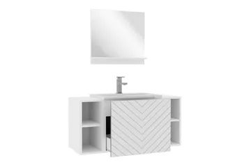 Kintore Baderomsmøbelsett - Hvid - Oppbevaring - Oppbevaring til baderom - Komplette møbelpakker