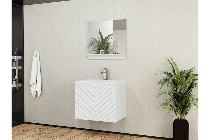 Kintore Baderomsmøbelsett - Hvid - Oppbevaring - Oppbevaring til baderom - Komplette møbelpakker