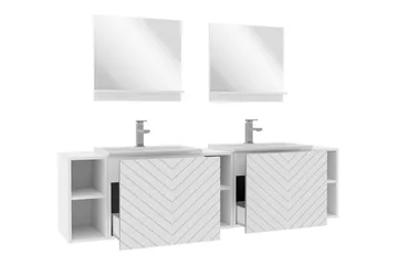 Kintore Baderomsmøbelsett - Hvid - Oppbevaring - Oppbevaring til baderom - Komplette møbelpakker