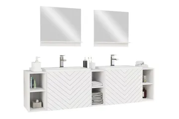 Kintore Baderomsmøbelsett - Hvid - Oppbevaring - Oppbevaring til baderom - Komplette møbelpakker