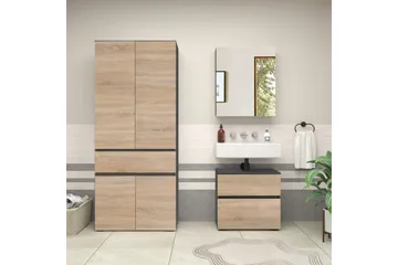 Komplette møbelpakker Loft24 Wisla komplett møbelpakke Grå 15x60 cm - Oppbevaring - Oppbevaring til baderom - Komplette møbelpakker