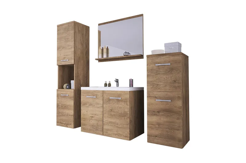 Malo Baderomsett - Mørk Eik - Oppbevaring - Oppbevaring til baderom - Komplette møbelpakker