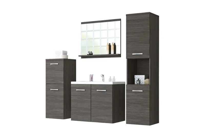 Malo Baderomsett - Svart - Oppbevaring - Oppbevaring til baderom - Komplette møbelpakker