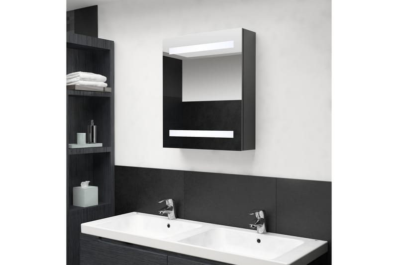 LED-speilskap til bad grå 50x14x60 cm - Grå - Speilskap