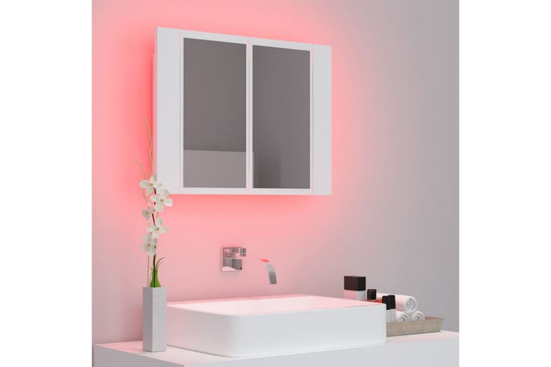 LED-speilskap til baderom hvit 60x12x45 cm - Hvit - Speilskap