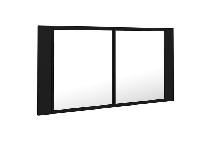 LED-speilskap til baderom svart 90x12x45 cm - Svart - Speilskap