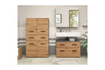 Malika Høyskap til Bad 130x76x35 cm - Natur - Oppbevaring - Oppbevaring til baderom - Veggskap & høyskap