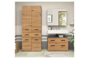 Malika Høyskap til Bad 180x76x35 cm - Natur - Oppbevaring - Oppbevaring til baderom - Veggskap & høyskap