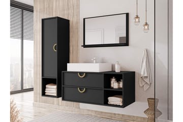 Merlinor Møbelsett for Bad - Svart - Oppbevaring - Oppbevaring til baderom - Komplette møbelpakker