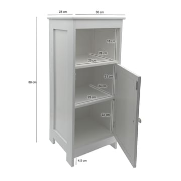 Morano baderomsskap 30x80 cm Wienerfletting - hvit og sølvfarget - Oppbevaring - Oppbevaring til baderom - Veggskap & høyskap